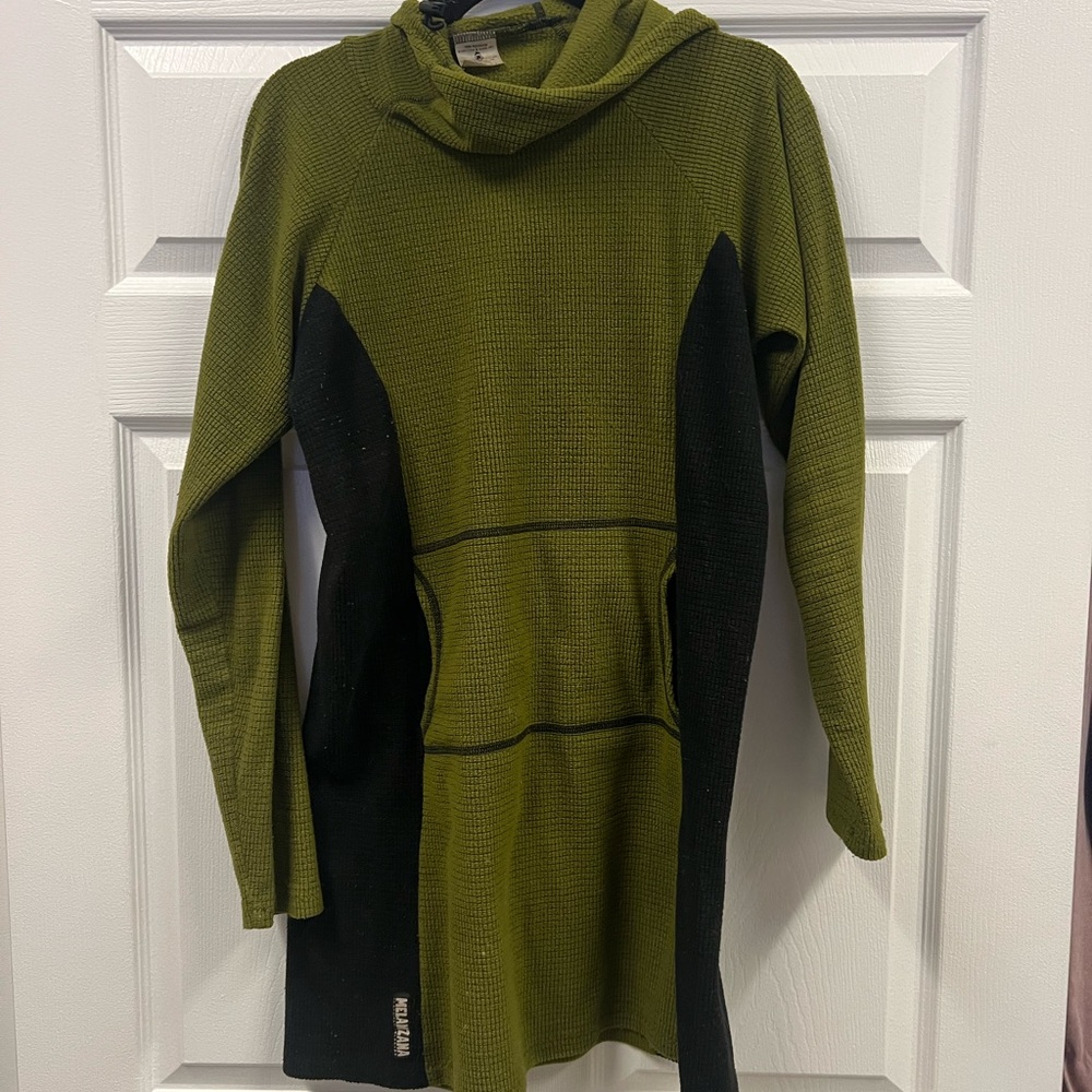 Melanzana Green and Black Microgrid Dress